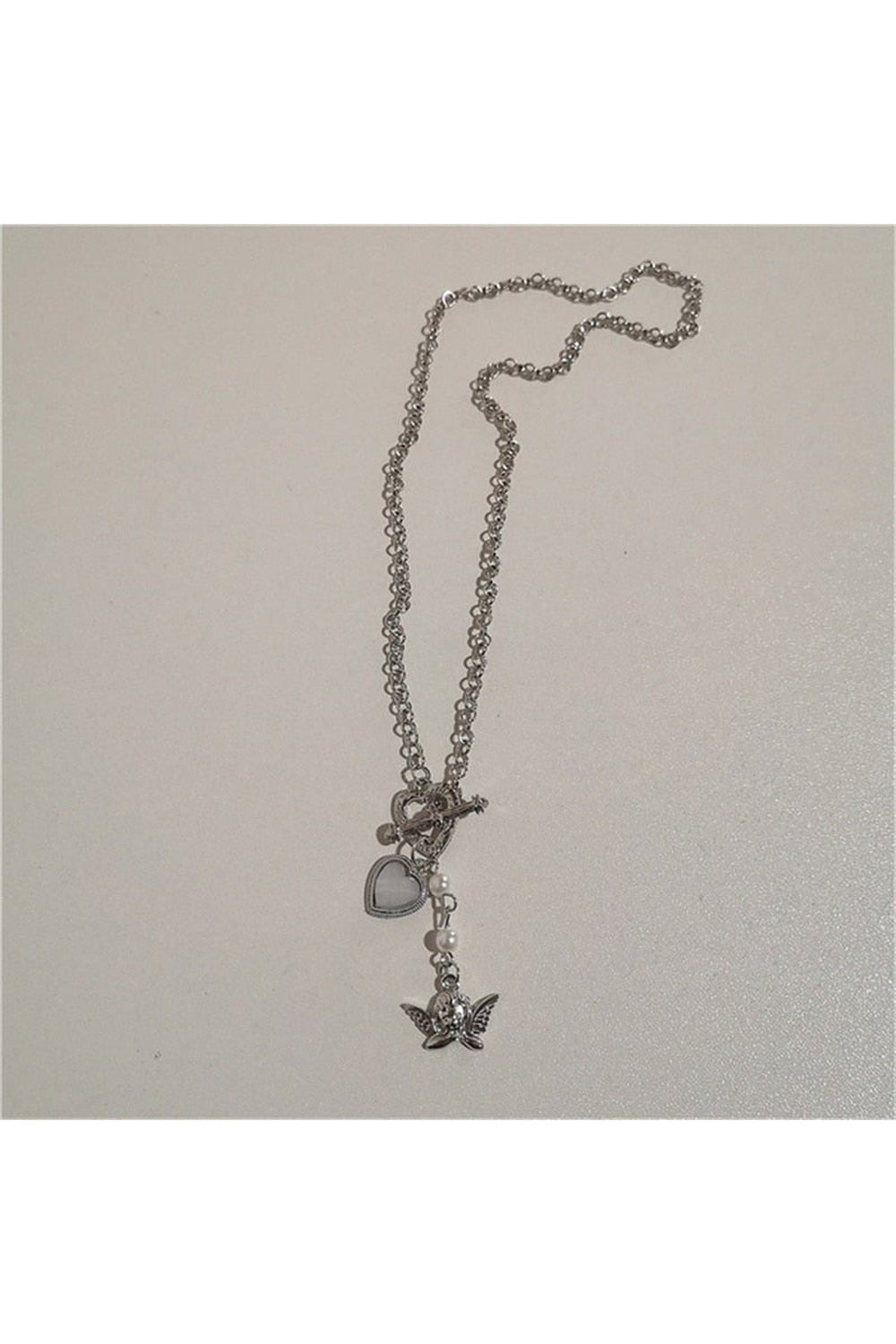 Vintage Goth Heart Chain Necklace