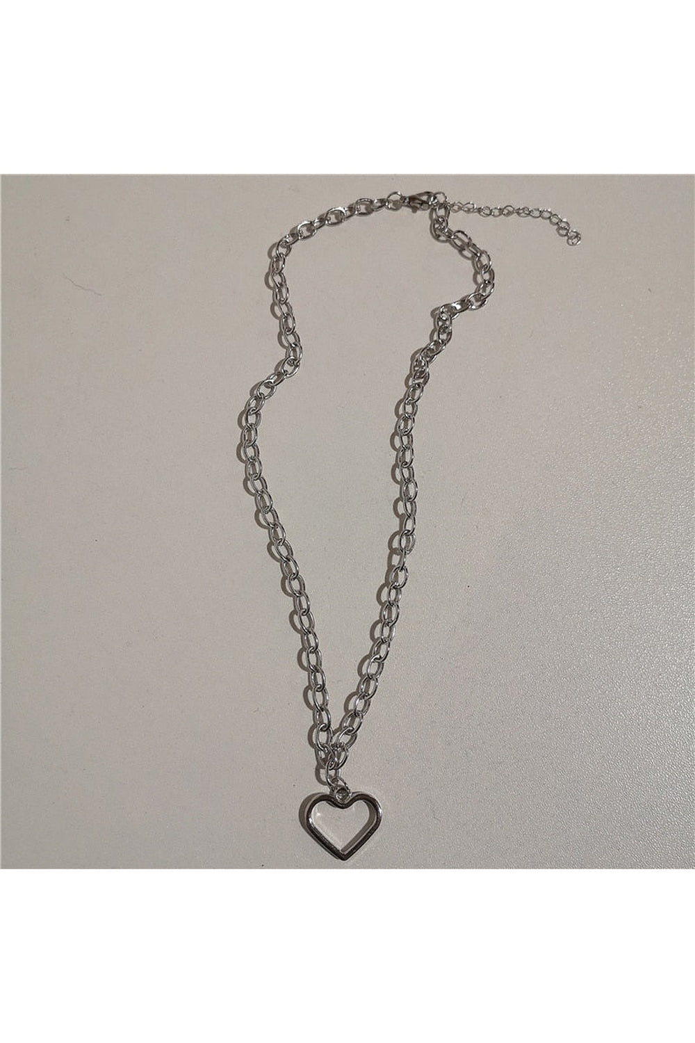 Vintage Goth Heart Chain Necklace