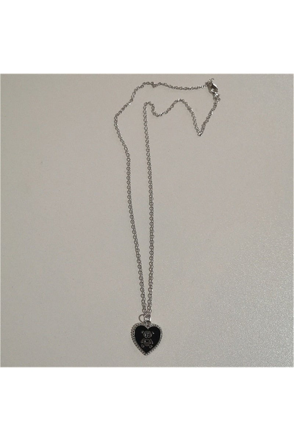 Vintage Goth Heart Chain Necklace