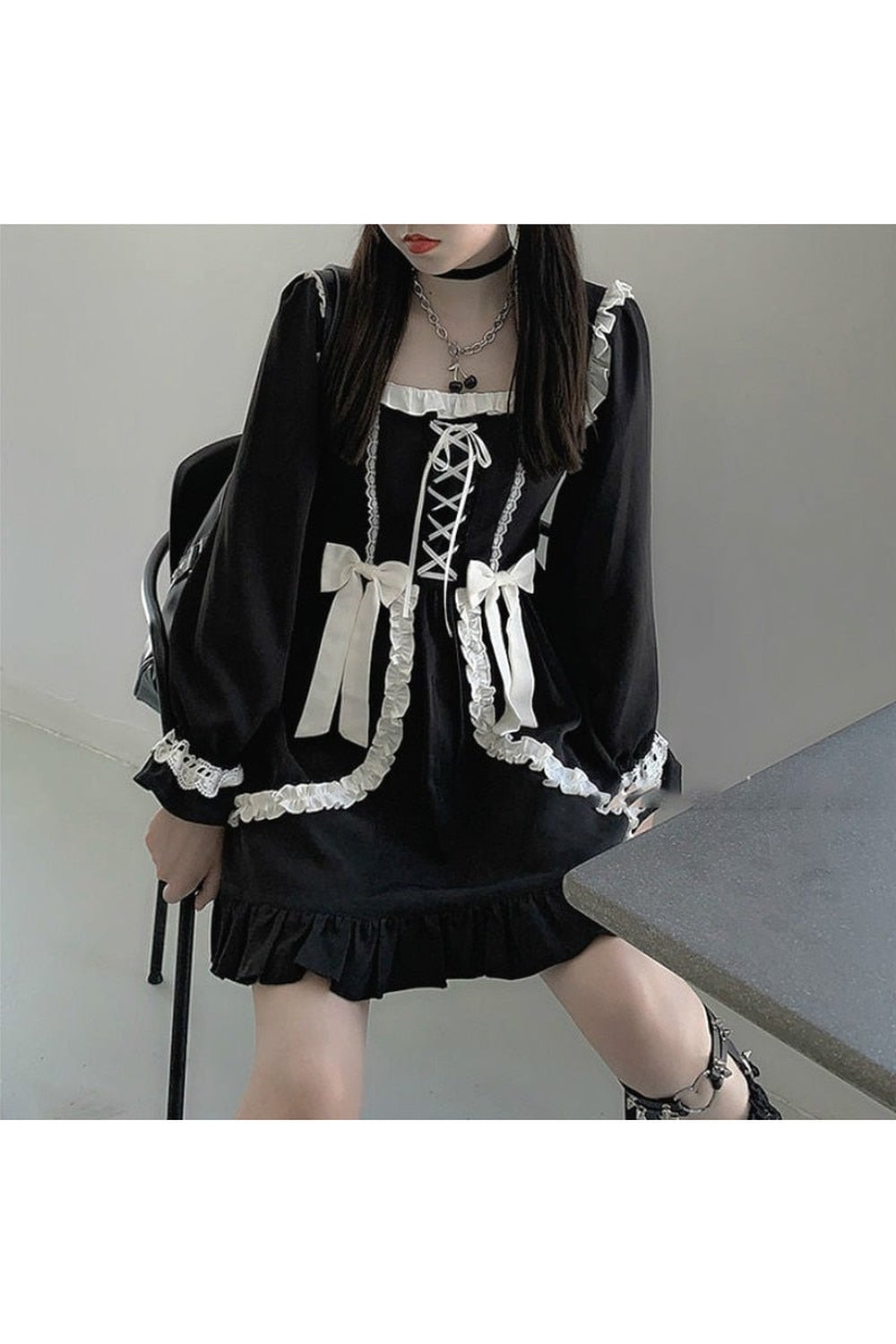 Vintage Gothic Mini Dress