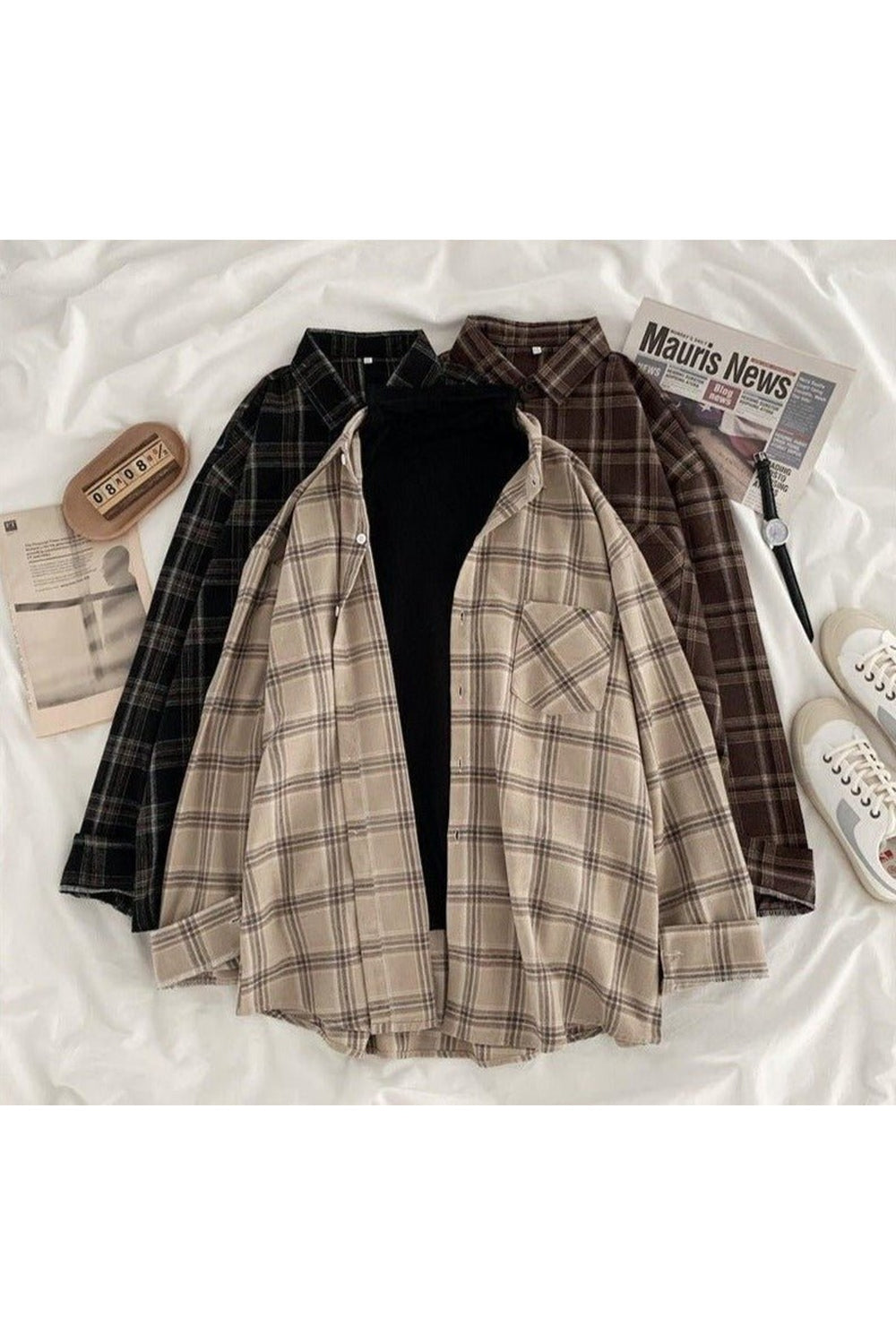 Vintage Grunge Plaid Shirt