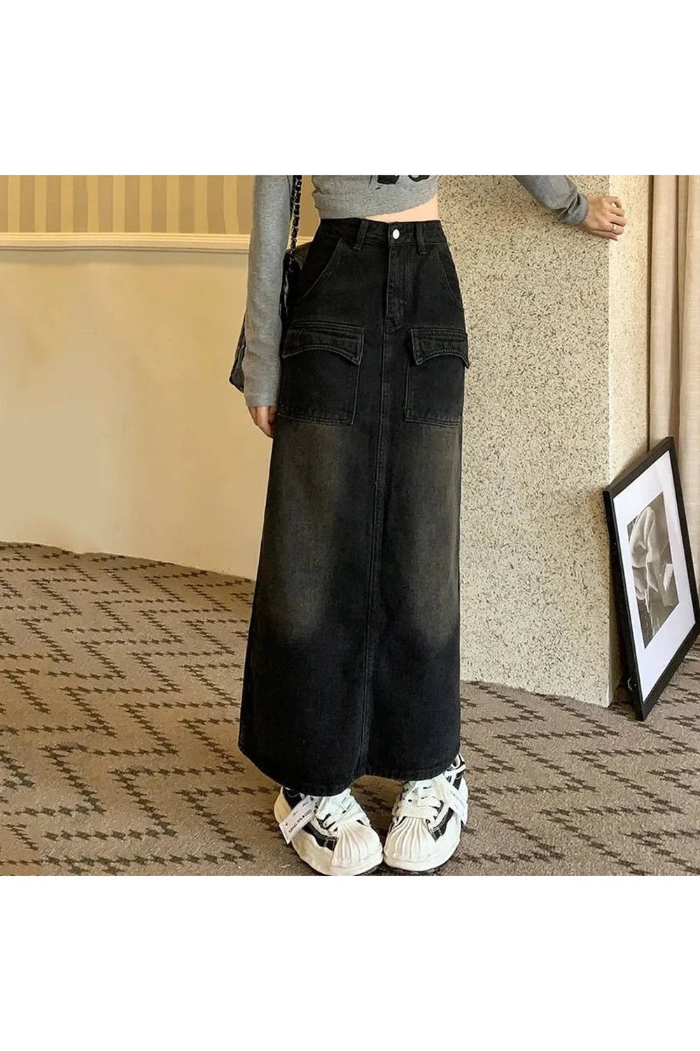Vintage Jeansrock mit hoher Taille