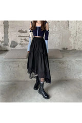Vintage High Waist Long Skirt