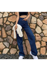 Fall Vintage High Waist Straight Jeans