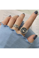 Vintage Hollow Heart Silver Ring