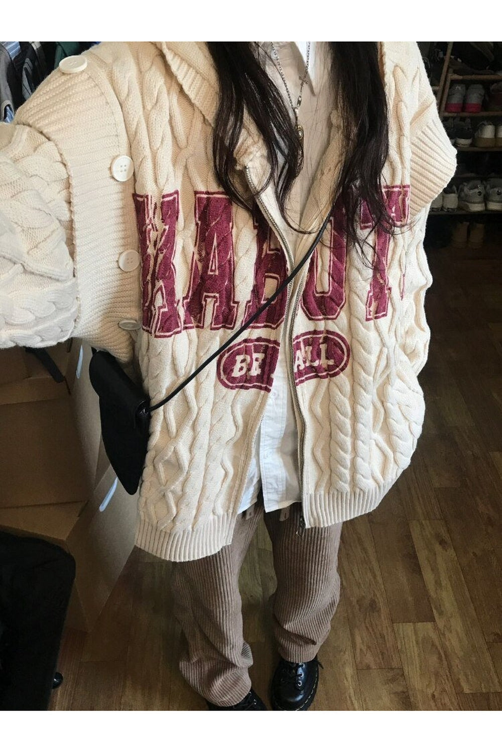 Fall Vintage Hooded Cardigan