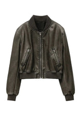 Fall Vintage Imitation Leather Jacket