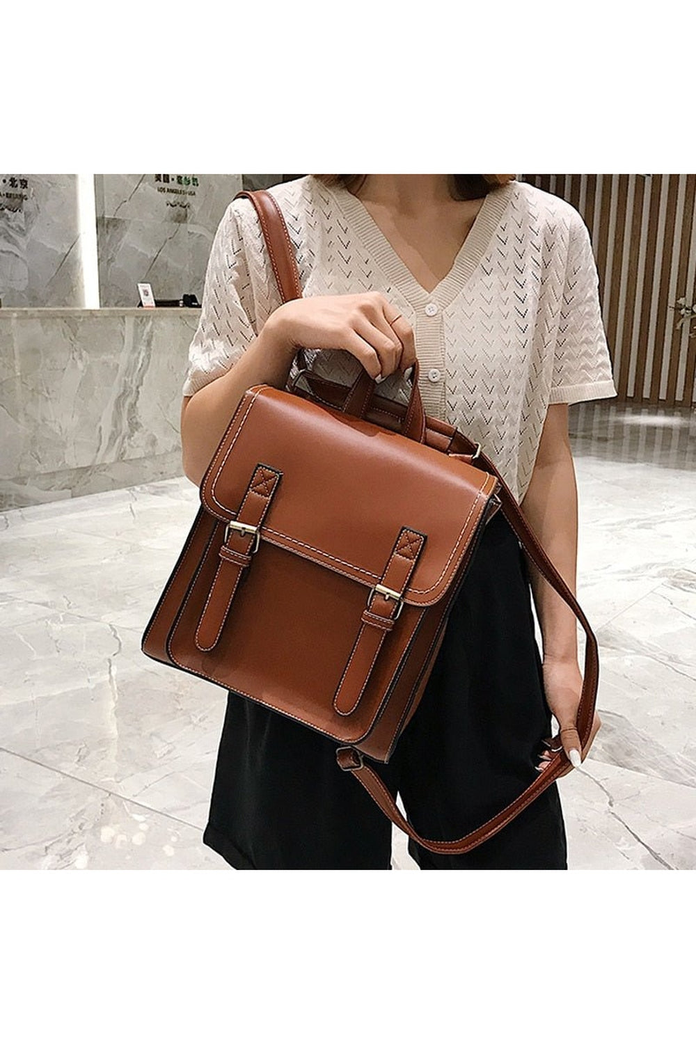 Vintage Leather School Bag