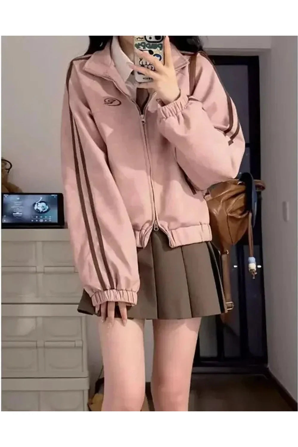 Fall Vintage Pink Suede Jacket