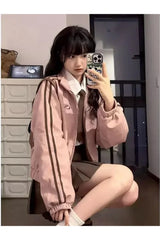 Fall Vintage Pink Suede Jacket