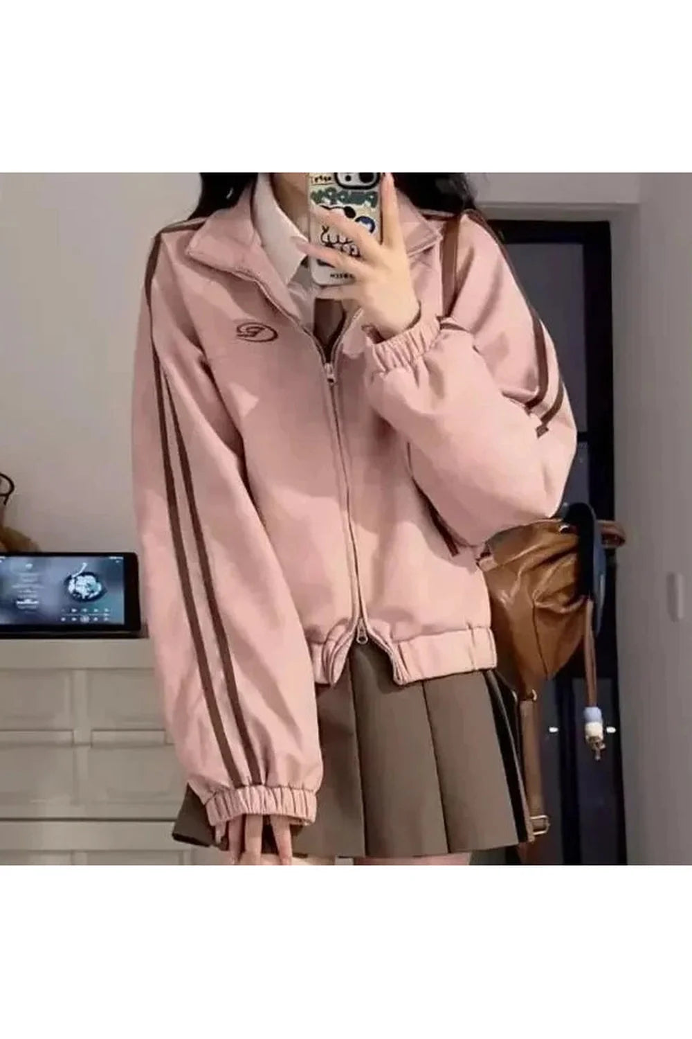 Fall Vintage Pink Suede Jacket