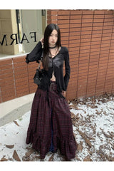 Vintage Plaid A-Line Skirt