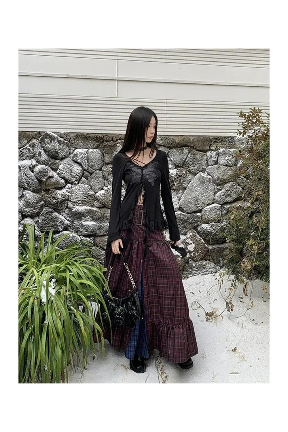 Vintage Plaid A-Line Skirt