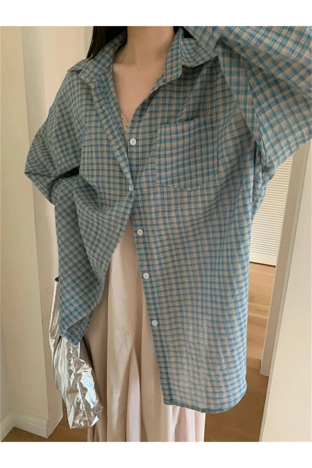 Vintage Plaid Oversized Shirt