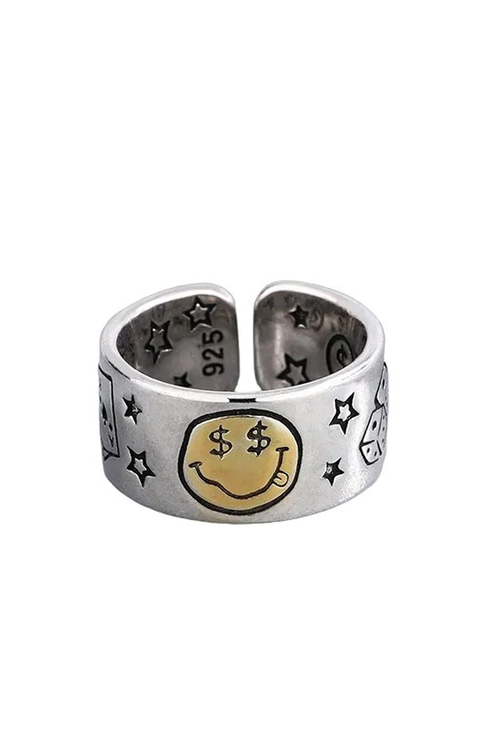 Vintage Poker Dice Smile Ring