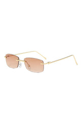 Vintage Rectangle Rimless Sunglasses