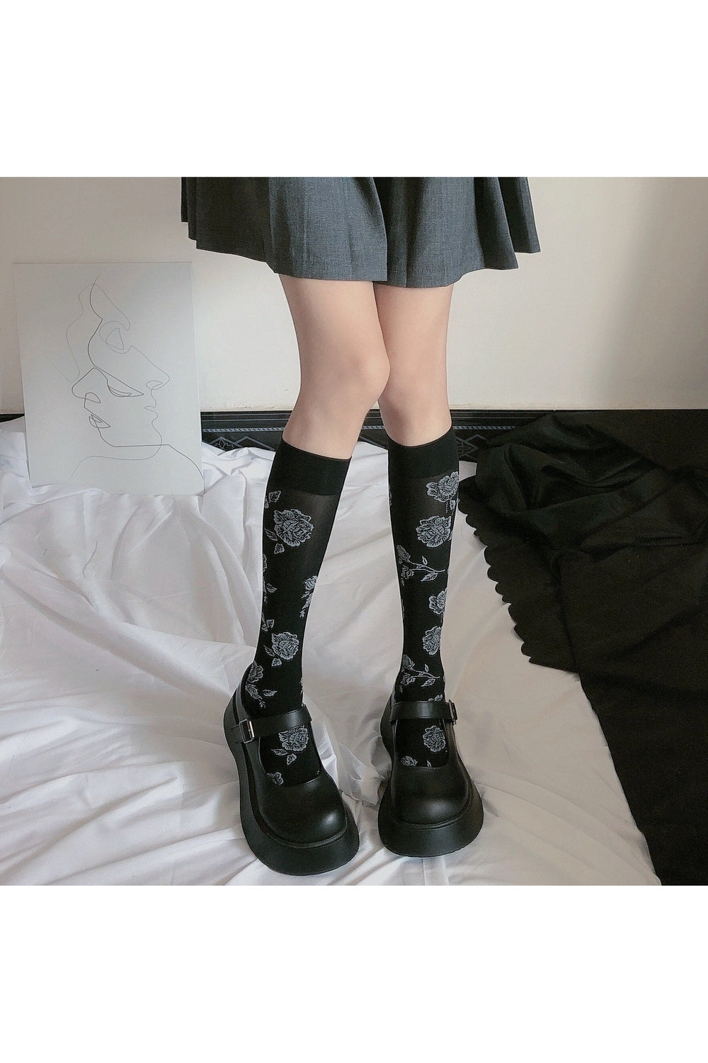 Vintage Rose Knee Socks