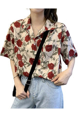 Hemd mit Vintage-Rosen-Print