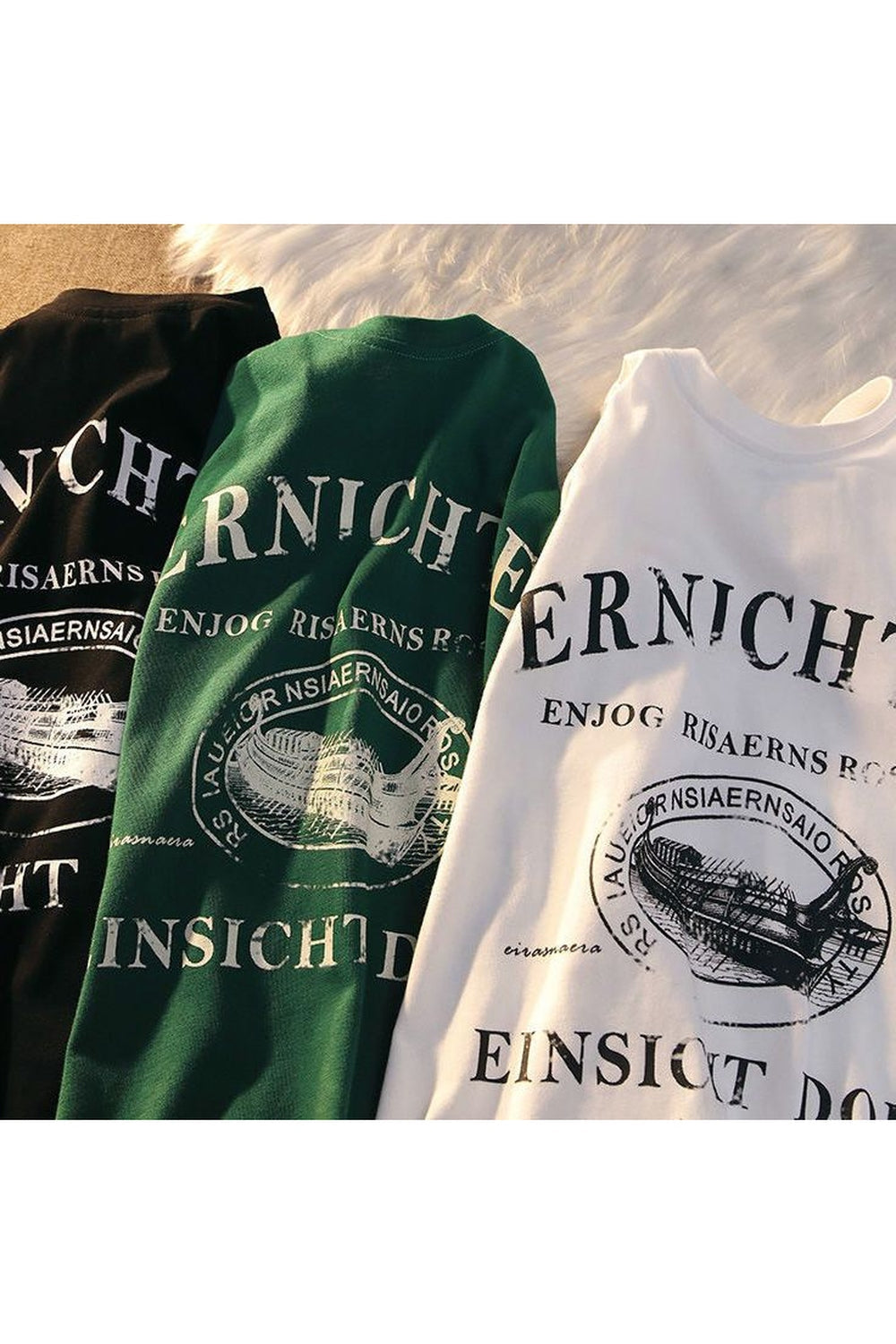 Vintage Ship Print Casual T-shirt