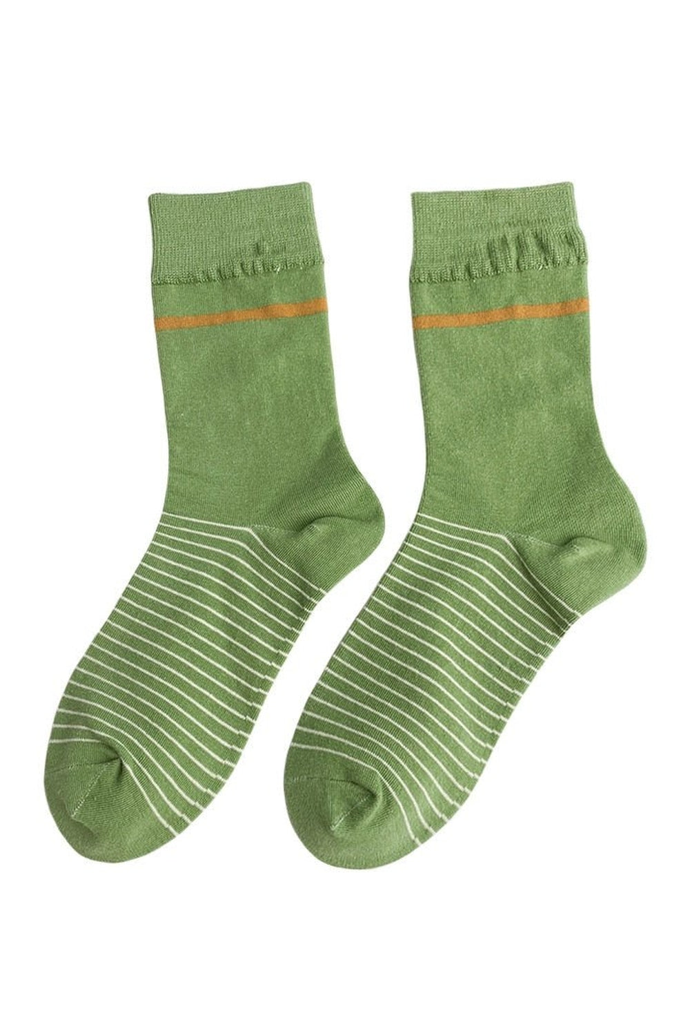 Vintage Stripe Avocado Green Socks