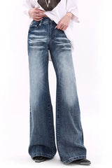 Fall Vintage Wash Wide-Leg Jeans