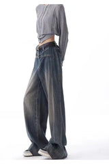 Vintage Washed Wide-Leg Jeans