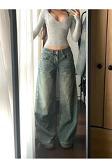 Vintage Washed Wide-Leg Jeans