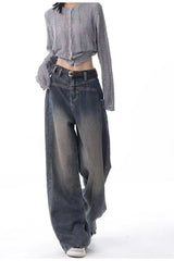 Vintage Washed Wide-Leg Jeans