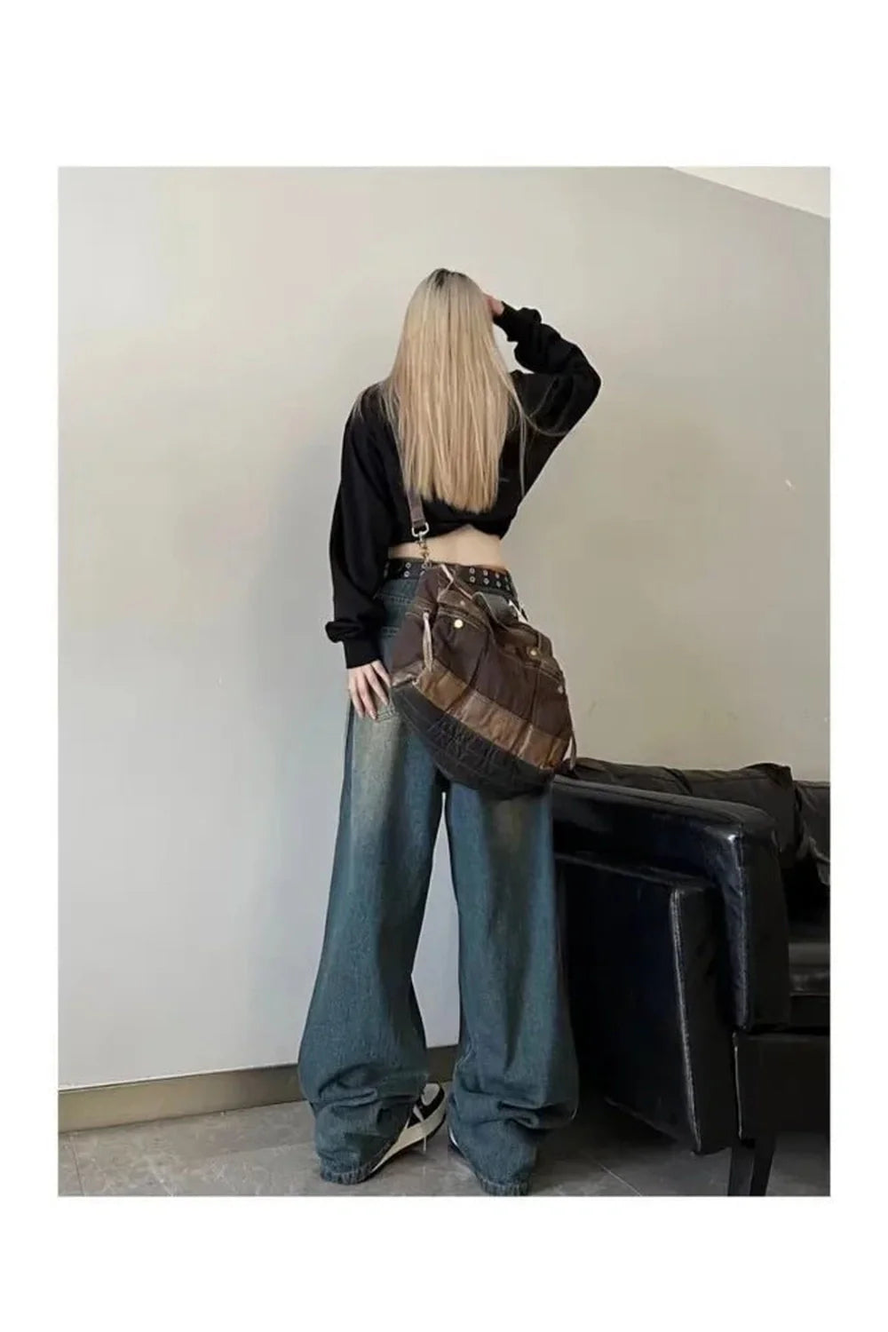 Fall Vintage Wide-Leg Denim Jeans