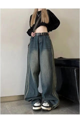 Fall Vintage Wide-Leg Denim Jeans