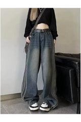 Fall Vintage Wide-Leg Denim Jeans