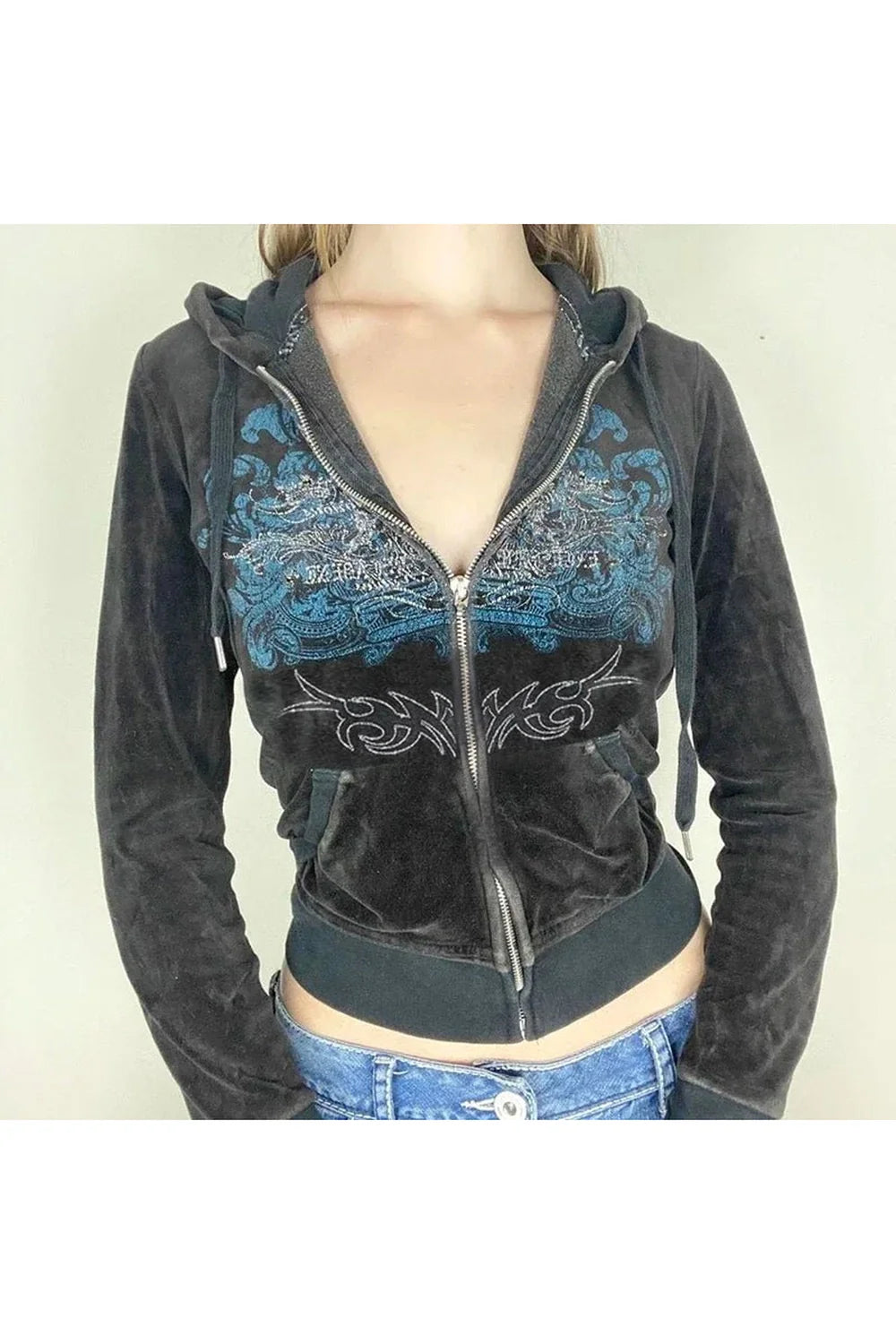 Fall Vintage Y2K Slim Graphic Hoodie