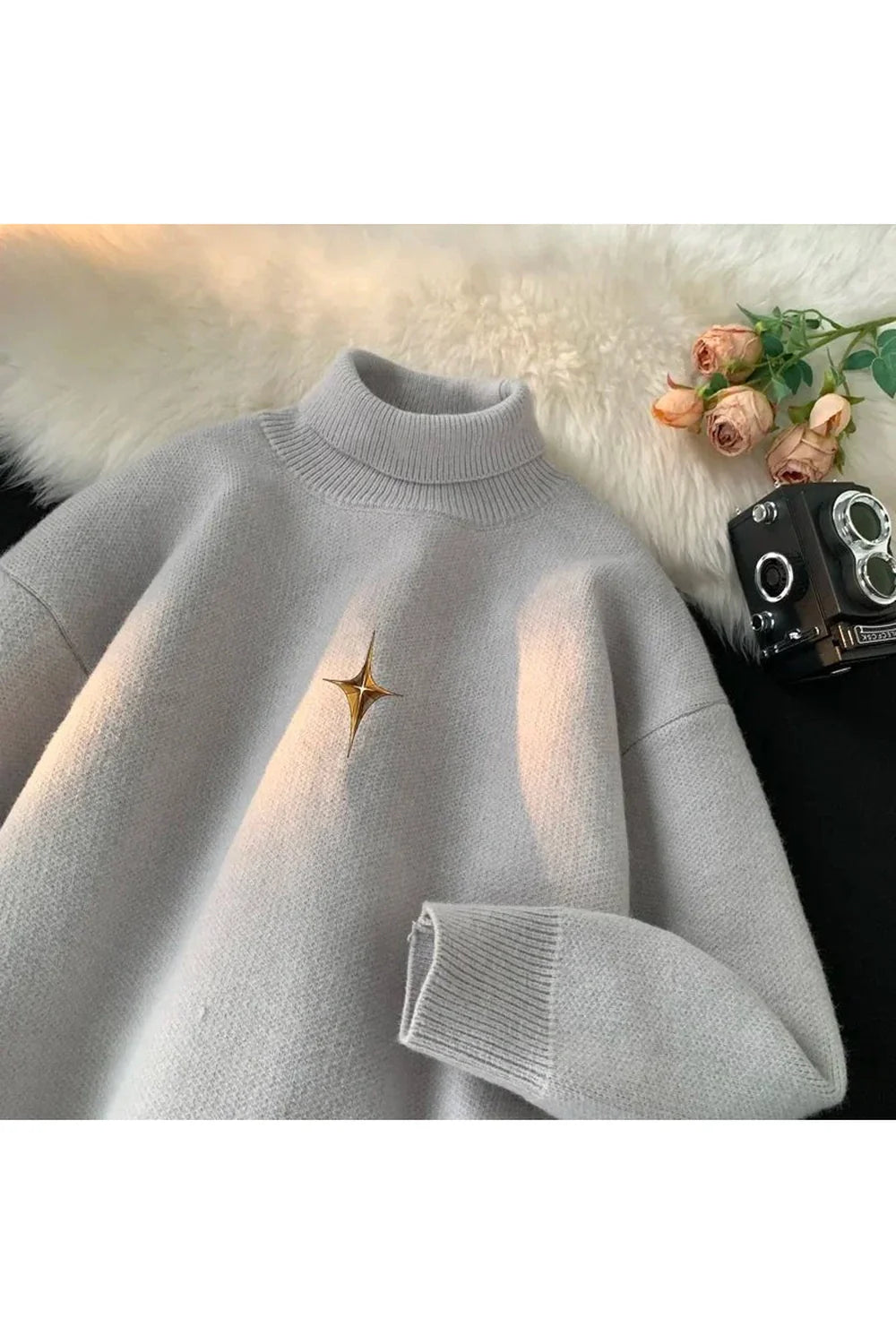 Pull à col roulé chaud pour l'automne
