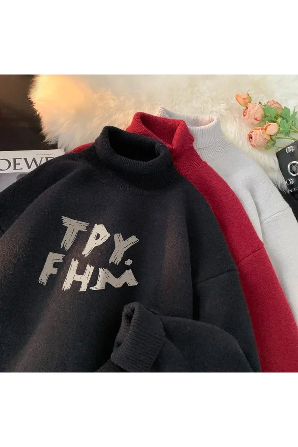 Pull à col roulé chaud pour l'automne