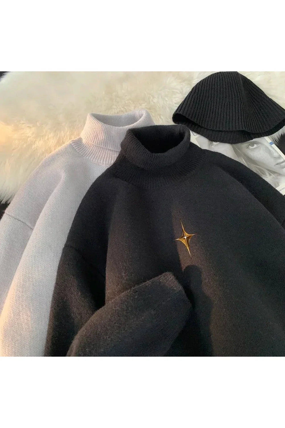 Pull à col roulé chaud pour l'automne