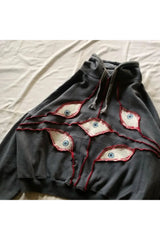 Fall Weirdcore Eye Patchwork Hoodie