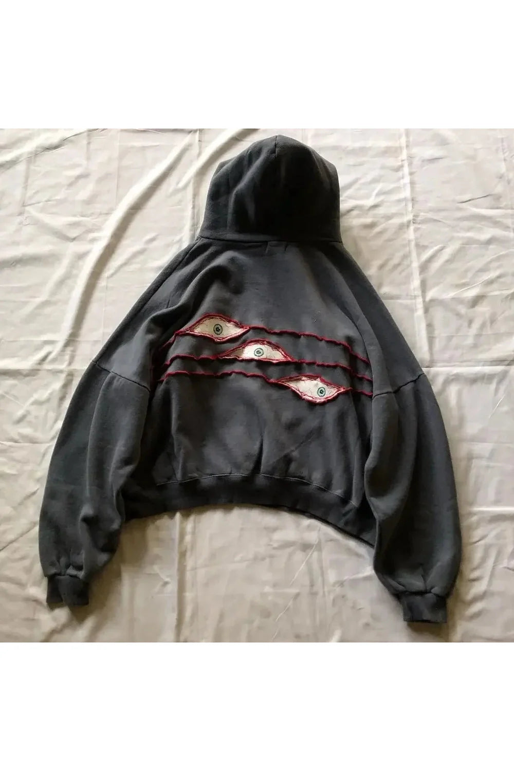 Fall Weirdcore Eye Patchwork Hoodie