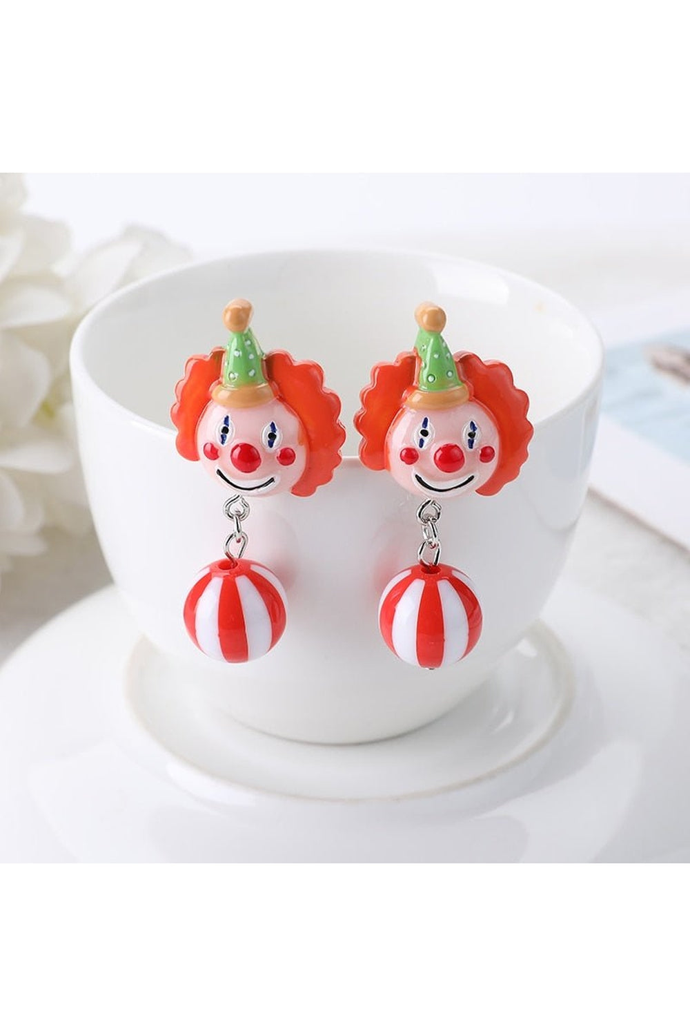 Weirdcore Resin Clown 1Pair Stud Earrings