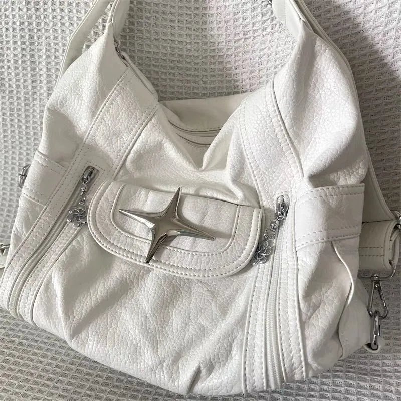 White Goth Large Shoulder Bag