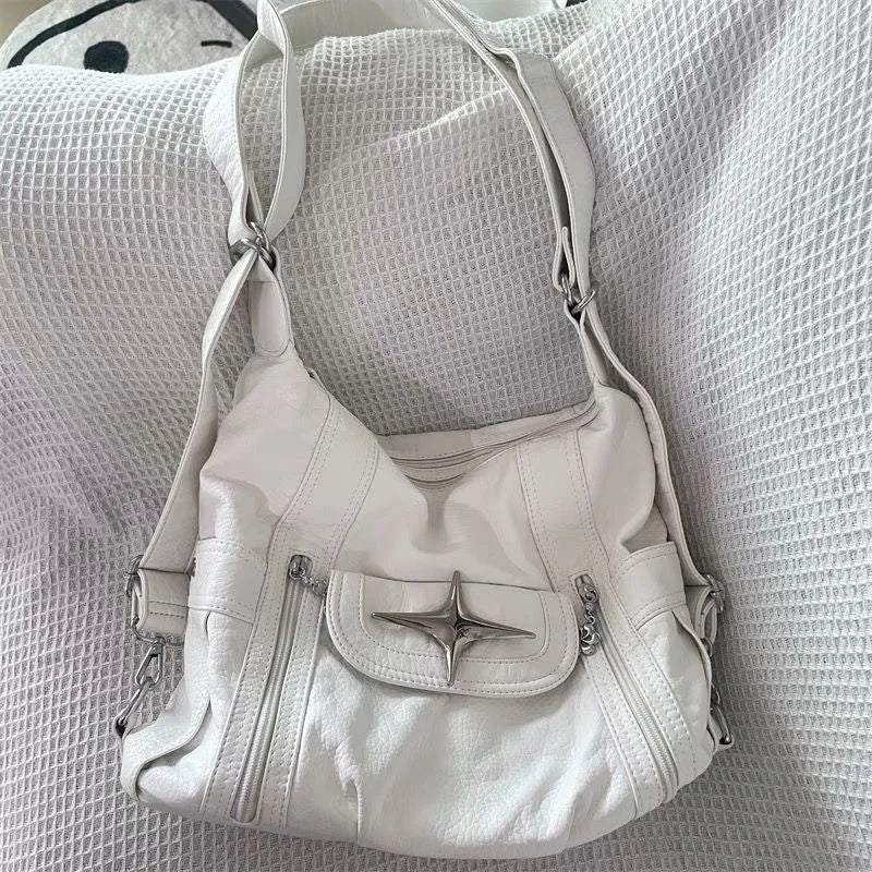 White Goth Large Shoulder Bag