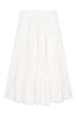 White Long Lace Skirt
