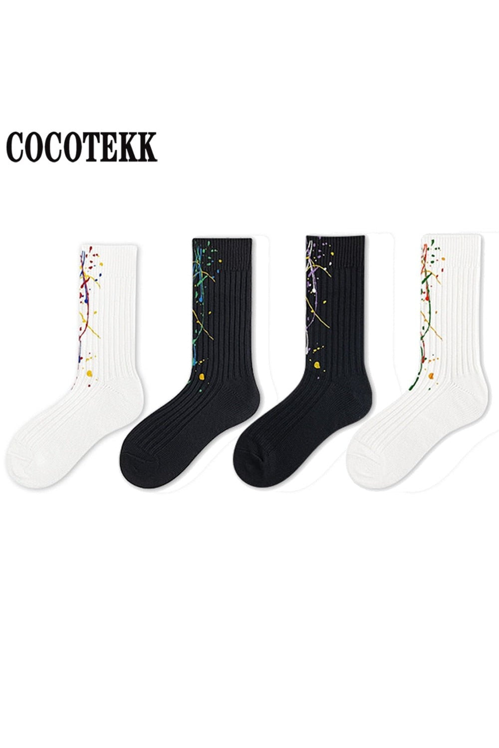 White printed socks