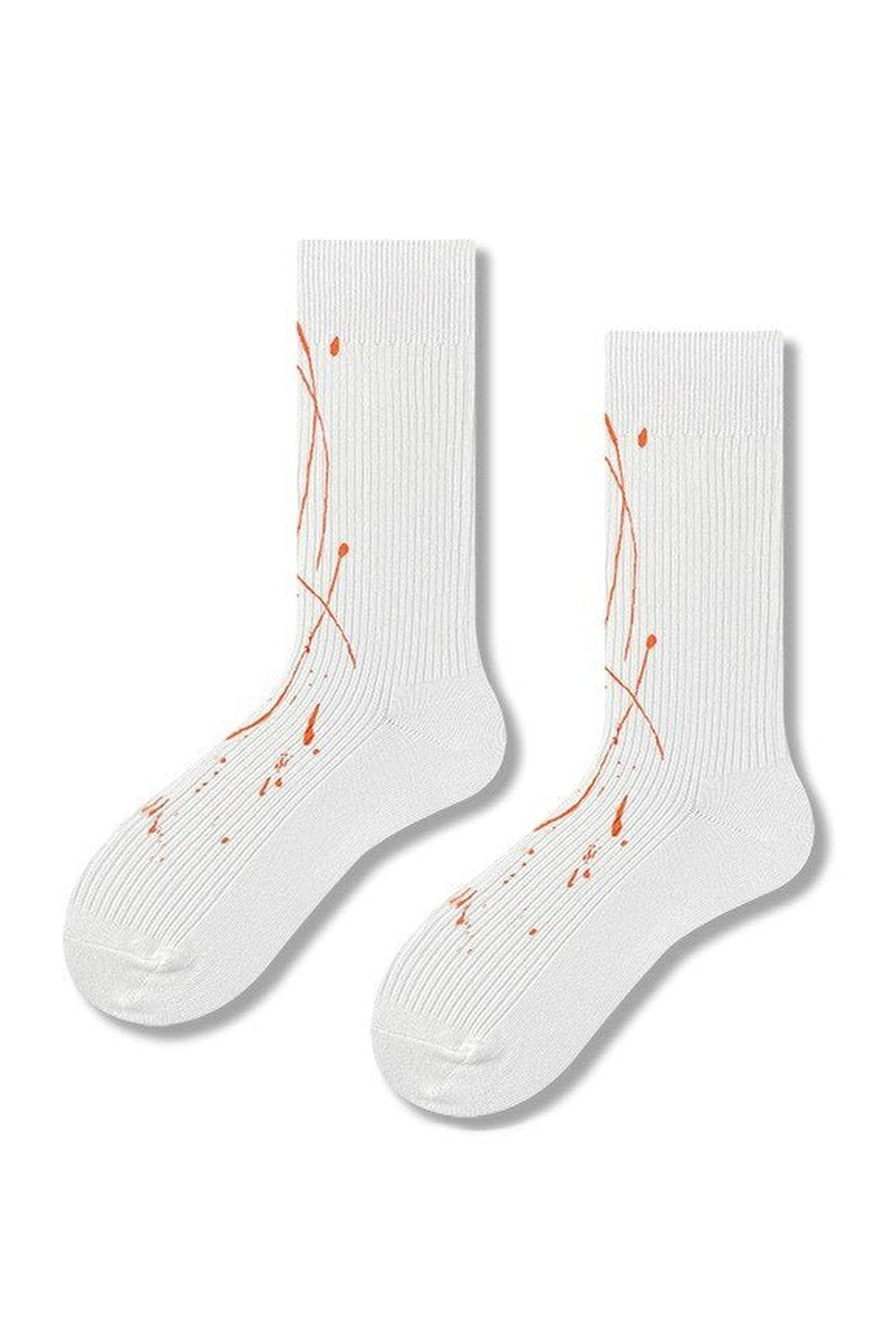 White printed socks