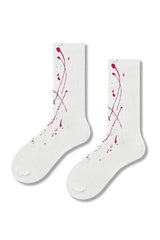 White printed socks