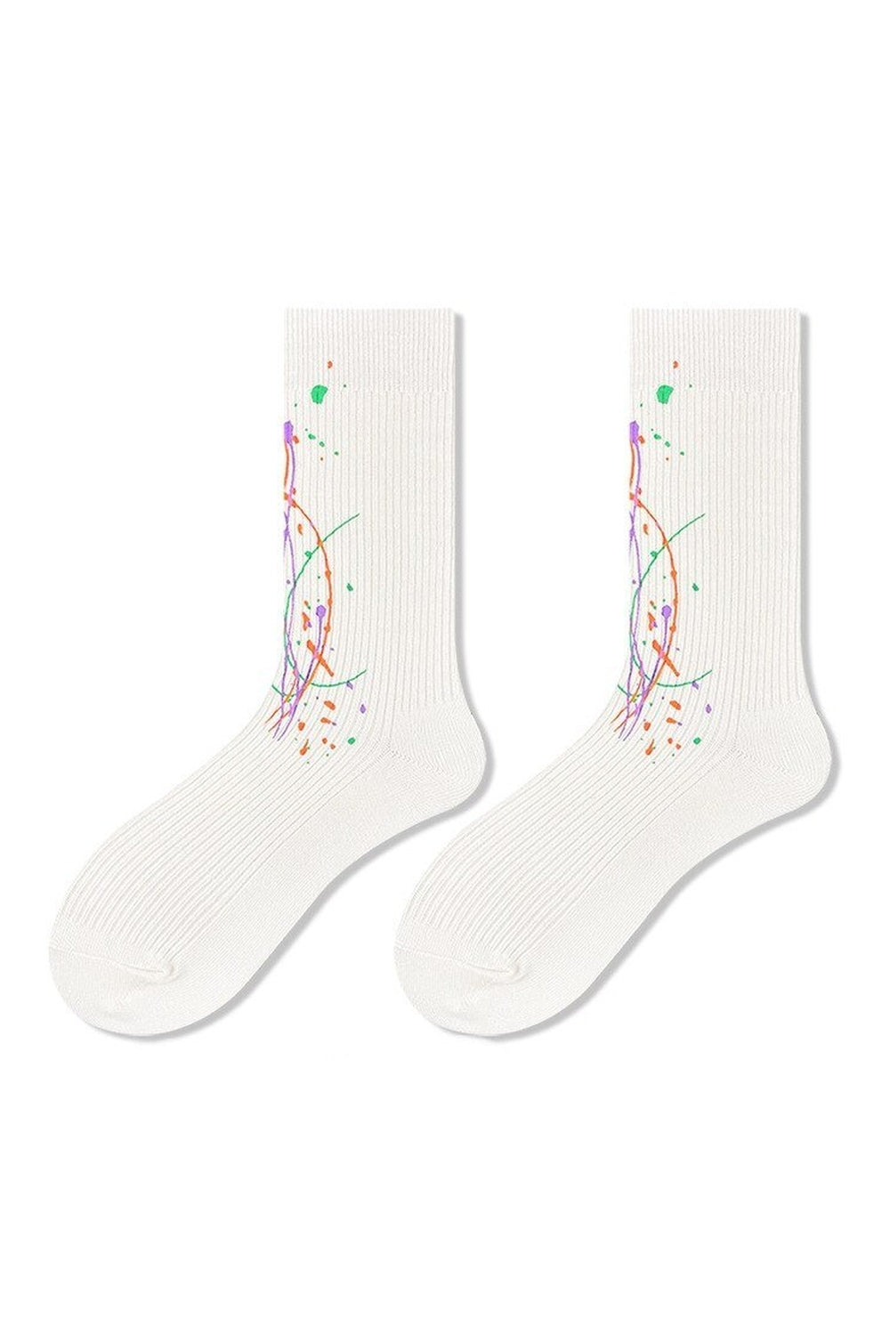 White printed socks