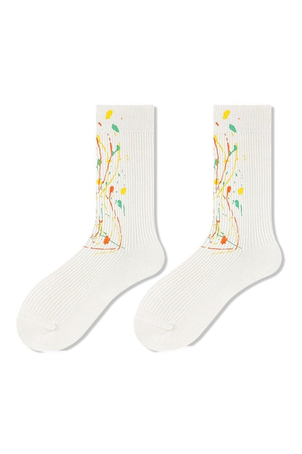 White printed socks