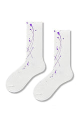 White printed socks