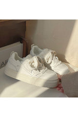 White Vintage Platform Sneakers