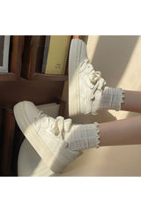 White Vintage Platform Sneakers