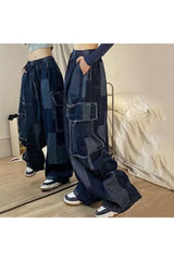 Fall Wide Leg Patchwork Jeans